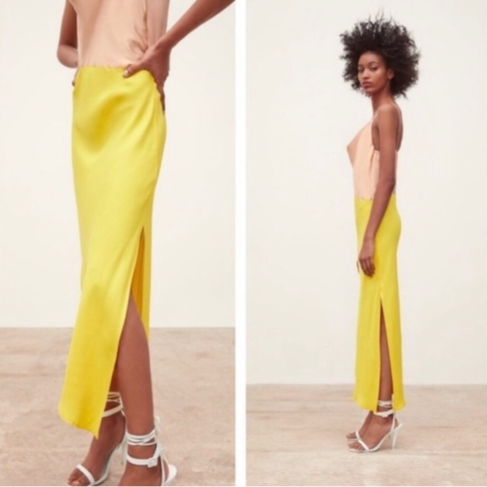 Zara Color Block Slip Dress - Picture 4 of 10